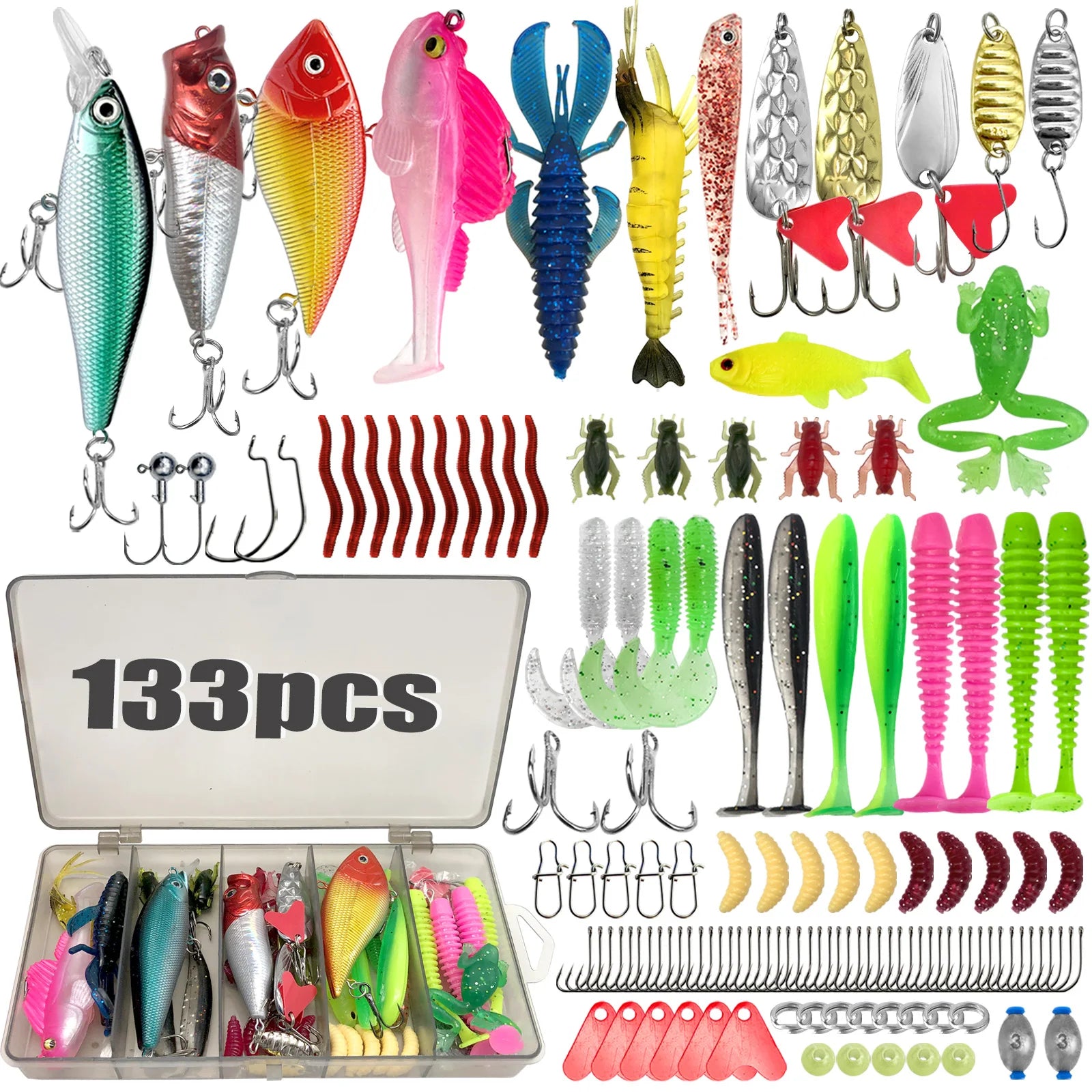 Coffre aux Trésors du Pêcheur – Kit Complet de Leurres (83 à 409 pièces)