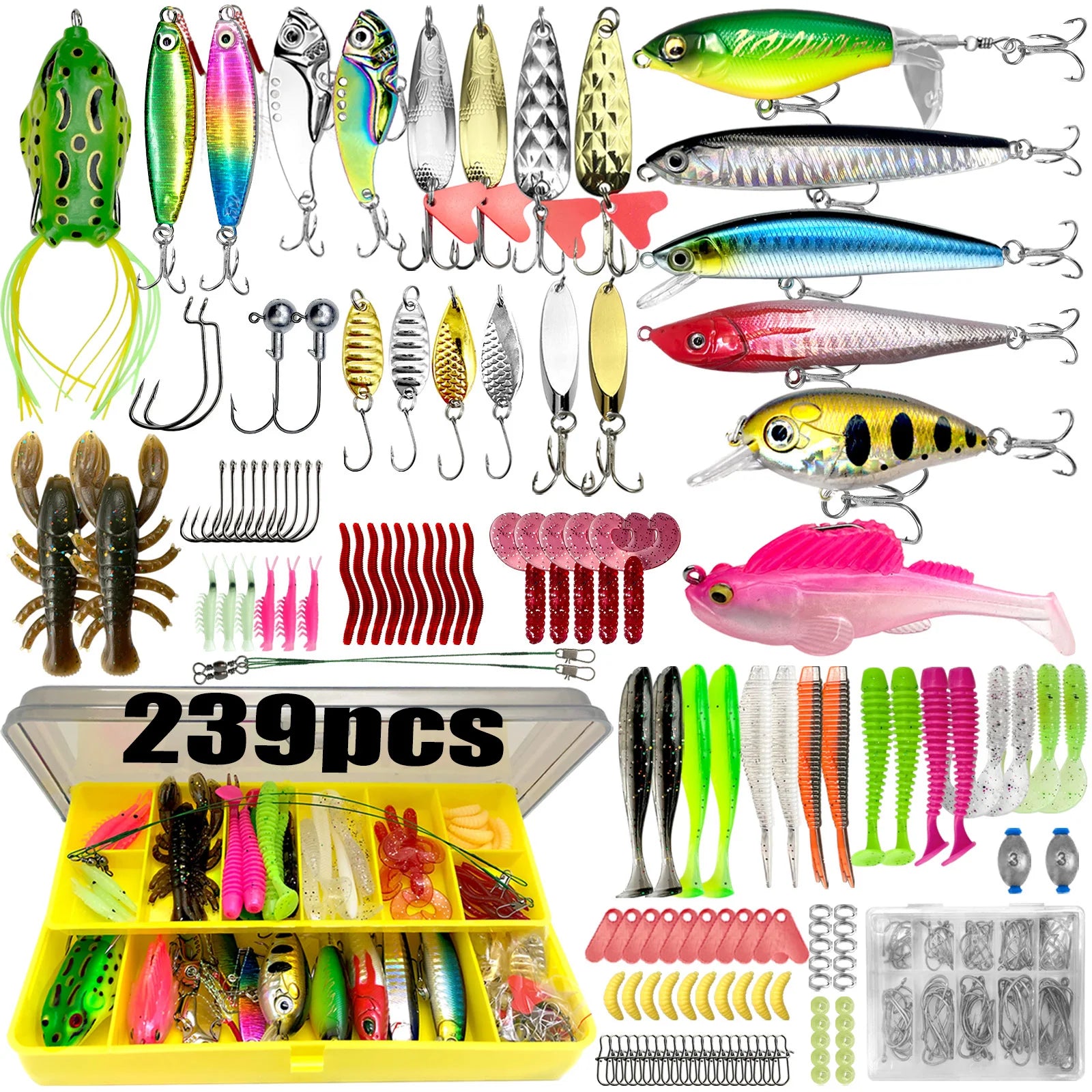 Coffre aux Trésors du Pêcheur – Kit Complet de Leurres (83 à 409 pièces)